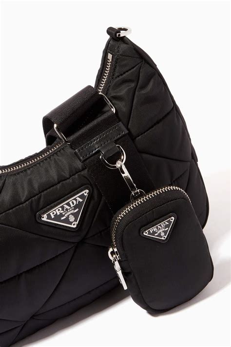 prada triangle logo padded shoulder bag|prada symbole bag.